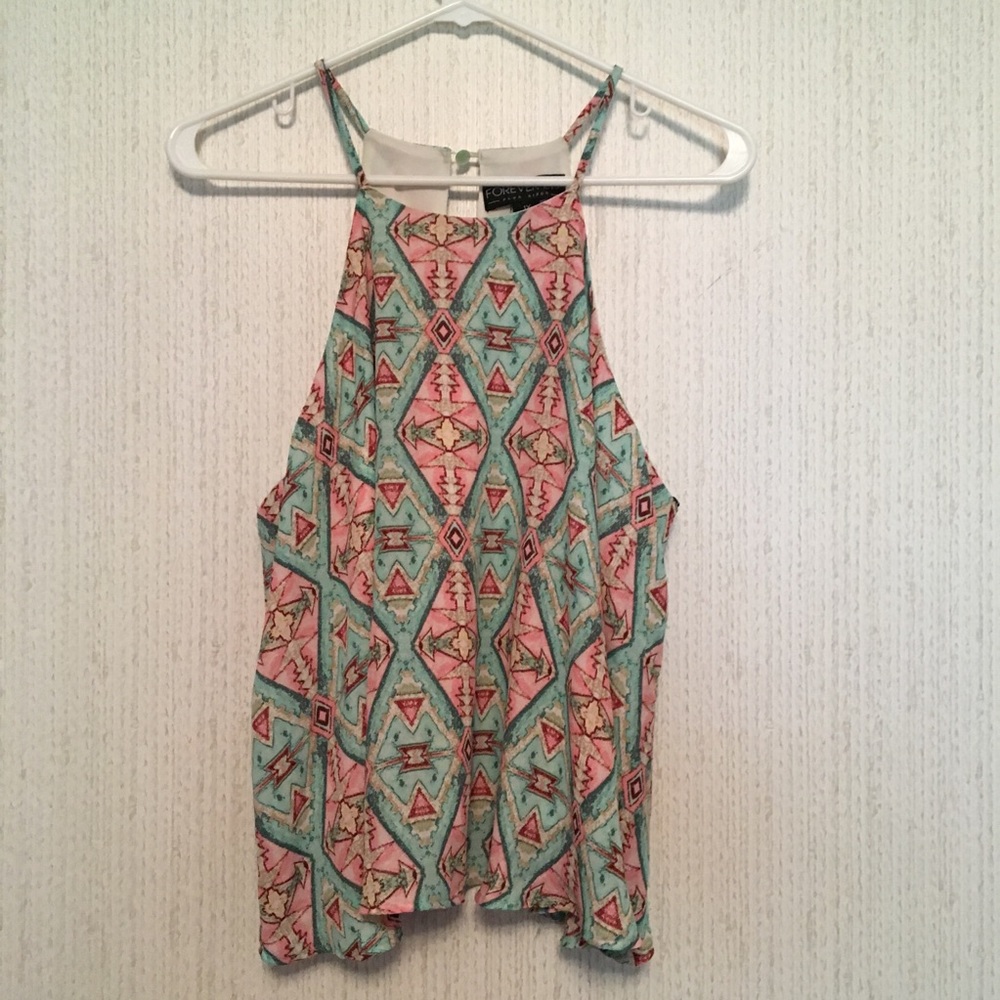 SOLD// Forever 21 Tribal Printed Halter Blouse